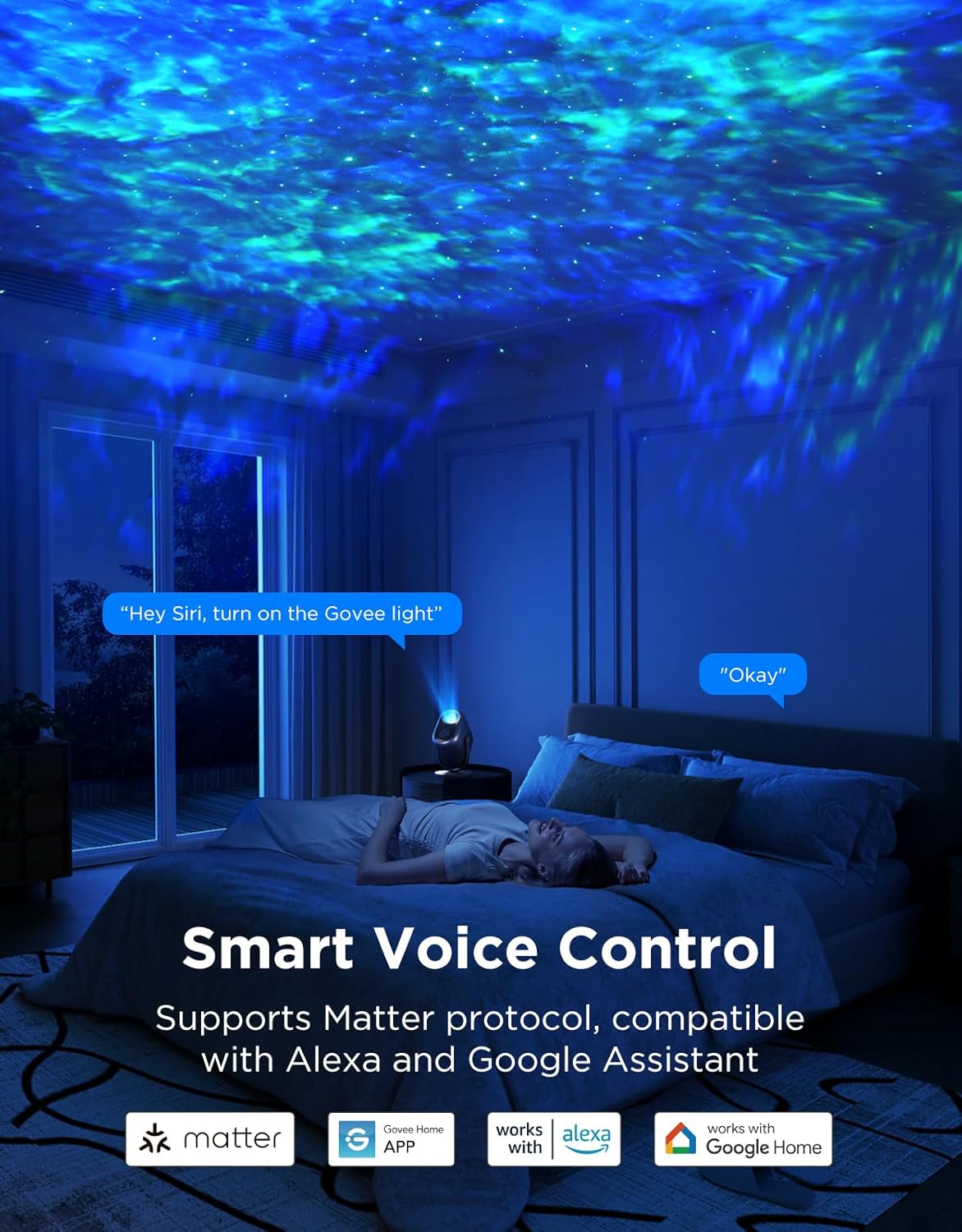 Transform Your Space with the Govee Star Projector Lights – 7-Zone Colorful Nebula Effect, 540Ft² Coverage, LED Ceiling Lights for Bedroom, Perfect Sleep Companion and Unique Gift for Kids