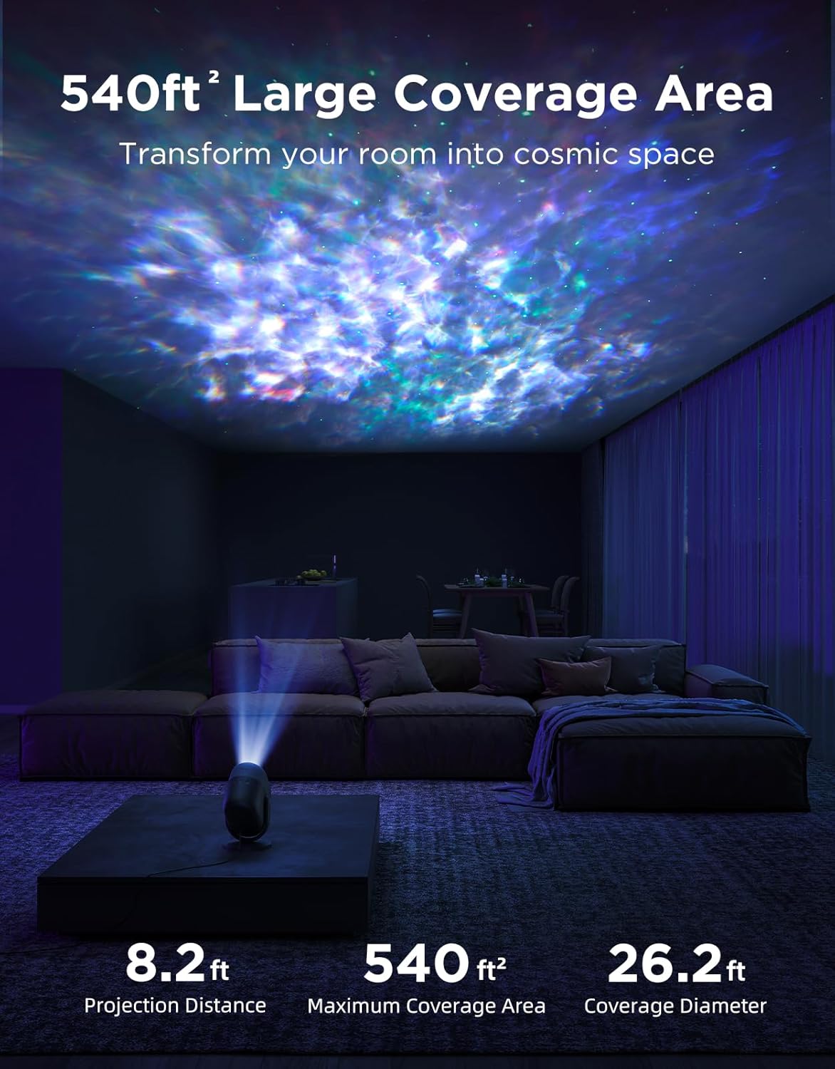Transform Your Space with the Govee Star Projector Lights – 7-Zone Colorful Nebula Effect, 540Ft² Coverage, LED Ceiling Lights for Bedroom, Perfect Sleep Companion and Unique Gift for Kids