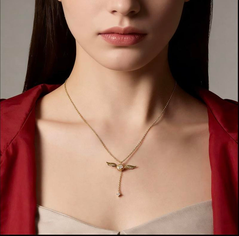 Enchanting Golden Snitch Winged Ball Necklace with Movable Wings - A Magical Gift for Her This Valentine's Day!