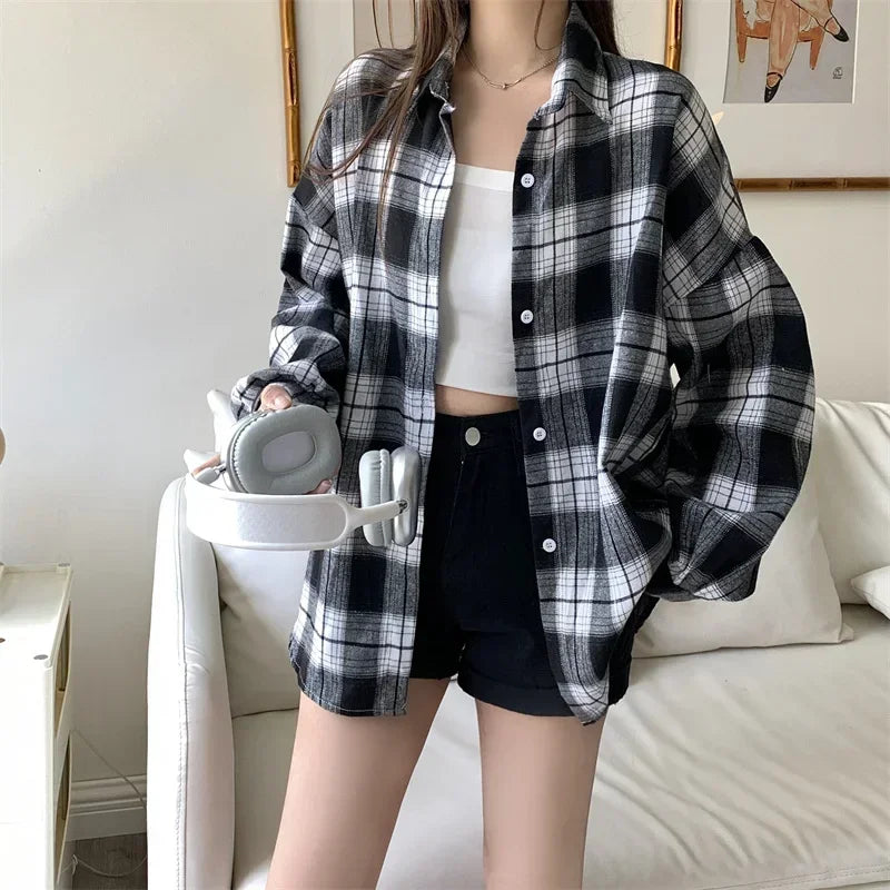 Chic Black Flannel Shirt Jacket