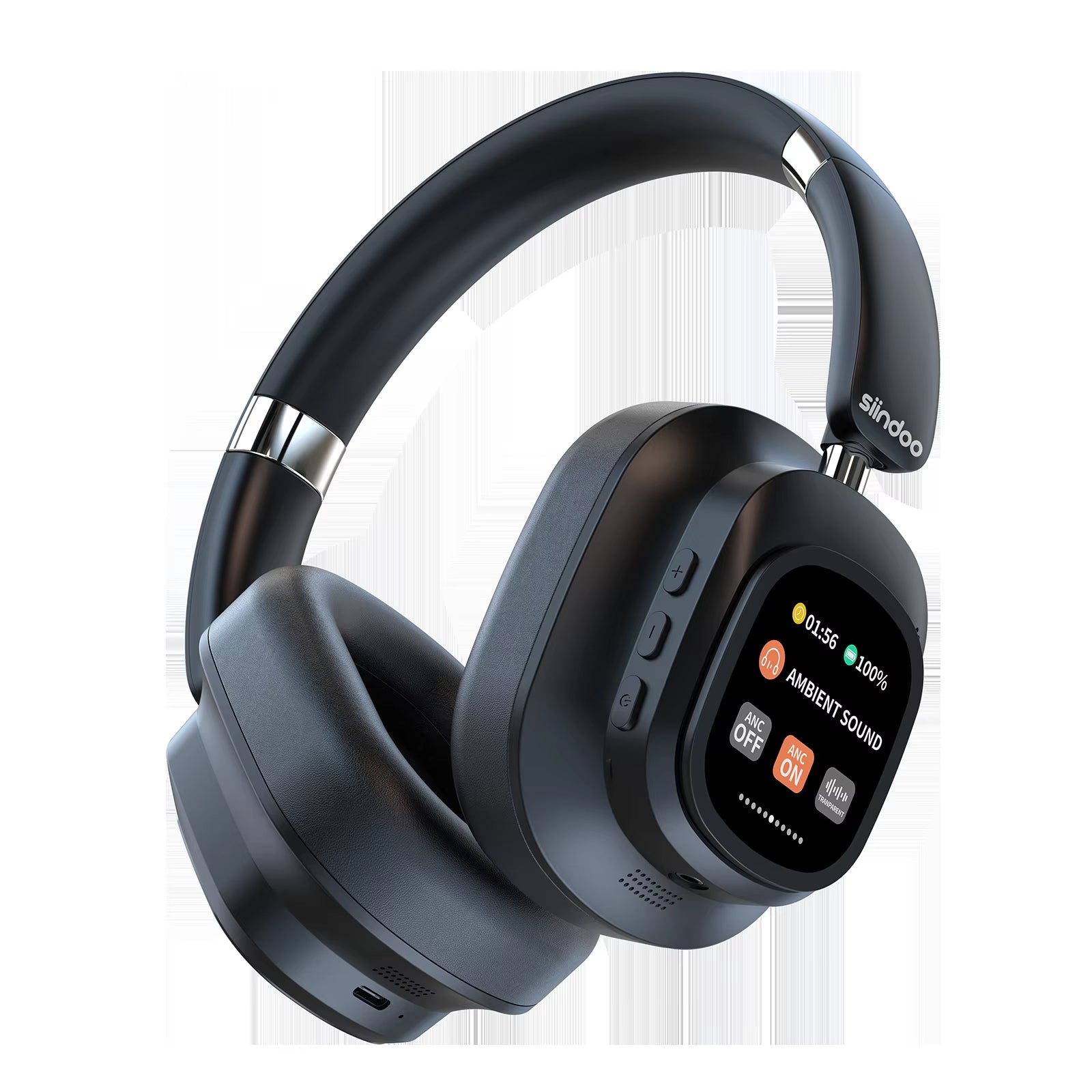 Jh-Anc930Plus Hybrid Wireless Headphone, Active Noise Cancelling Headphones with Multi Magnetic Touch Control LED Screen